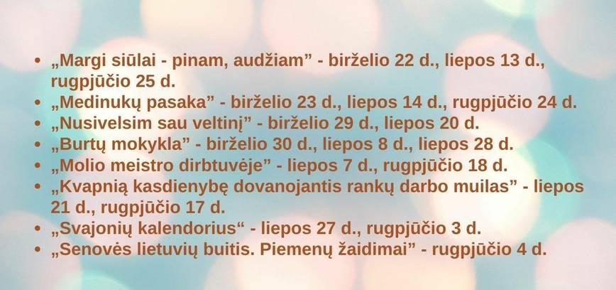 Kūrybiška ir aktyvi vasara: EKTAC prisijungė prie iniciatyvos „Atverk duris vasarai“